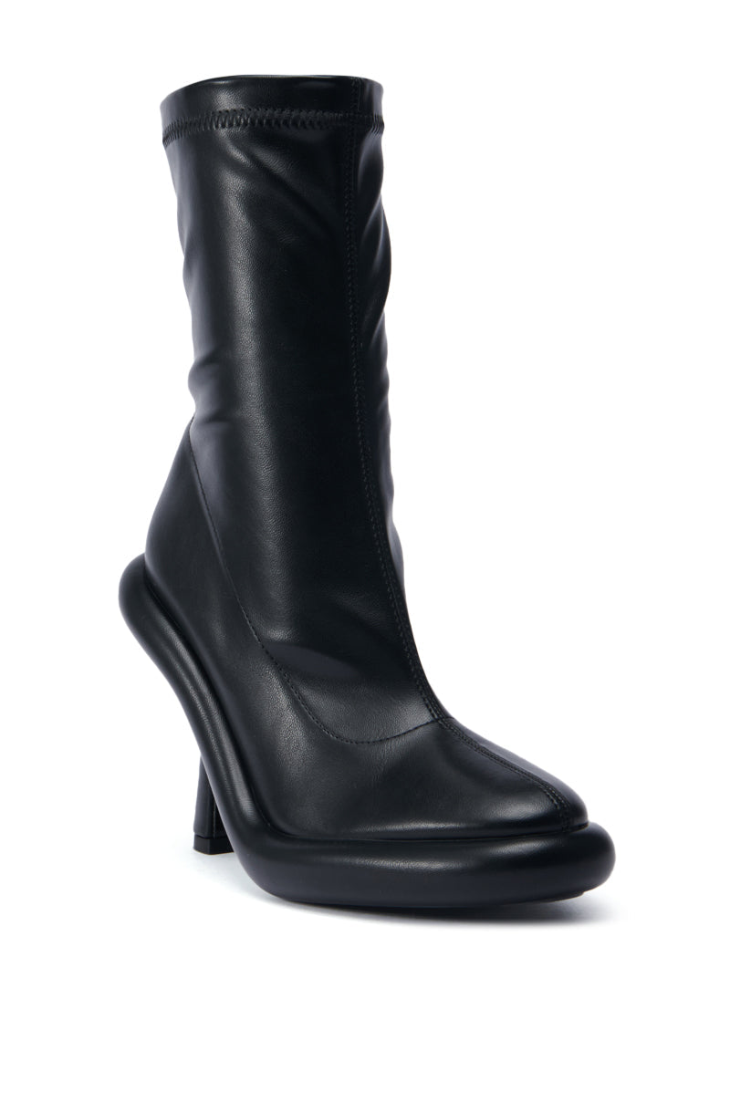 Sisoras AZALEA WANG TARROW STILETTO PU BOOTIE IN BLACK