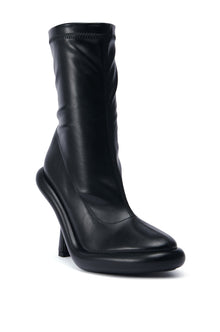 Sisoras AZALEA WANG TARROW STILETTO PU BOOTIE IN BLACK