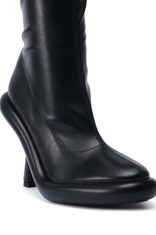 Sisoras AZALEA WANG TARROW STILETTO PU BOOTIE IN BLACK