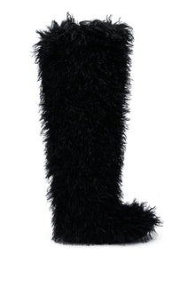 Sisoras AZALEA WANG TEMPLETON BLACK POODLE FAUX FUR OVER THE KNEE BOOT