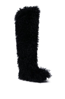Sisoras AZALEA WANG TEMPLETON BLACK POODLE FAUX FUR OVER THE KNEE BOOT