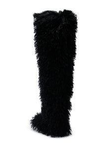 Sisoras AZALEA WANG TEMPLETON BLACK POODLE FAUX FUR OVER THE KNEE BOOT