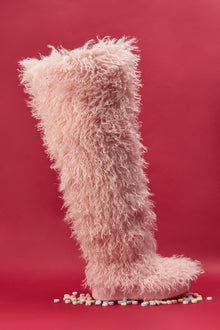 Sisoras AZALEA WANG TEMPLETON PINK POODLE FAUX FUR OVER THE KNEE BOOT