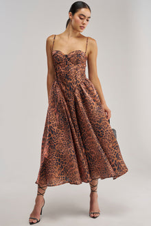 CHEETAH SISTERS MIDI DRESS