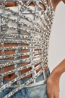 MADE YA LOOK RHINESTONE CAGE CORSET