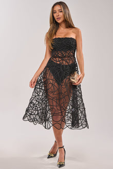 MAYRA ABSTRACT MIDI DRESS