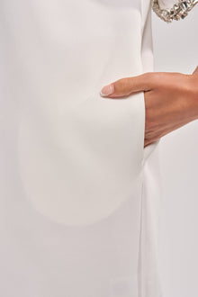 COOL GIRL EMBELLISHED TEE SHIRT DRESS IN WHITE
