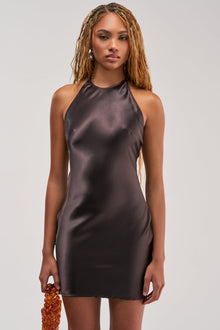 NEXT DESTINATION BEADED MINI DRESS IN BROWN