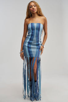 DID IT AGAIN DENIM MINI DRESS IN MULTI