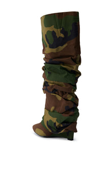 Sisoras AZALEA WANG ZUMMA CAMO RUCHED WEDGE BOOT