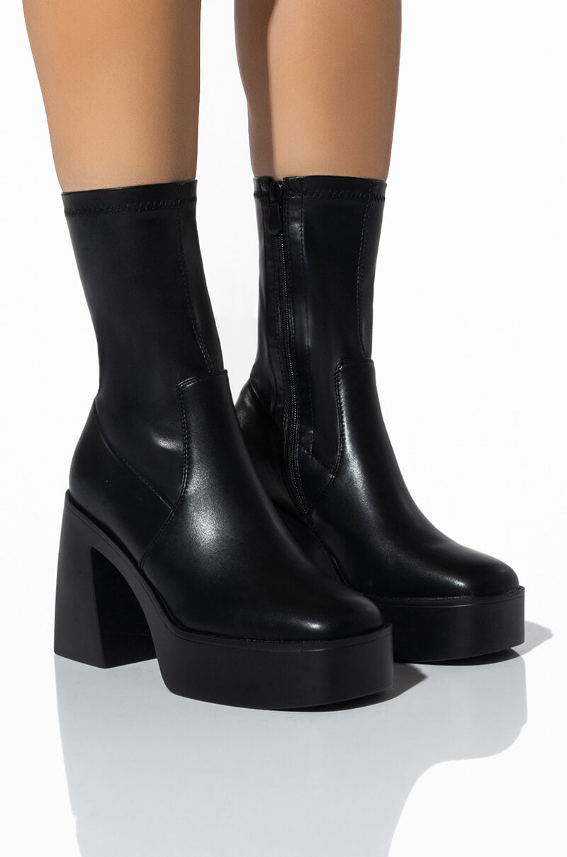 Sisoras AZALEA WANG DANIELLE CHUNKY BOOTIE WITH 4 WAY STRETCH IN BLACK STRETCH