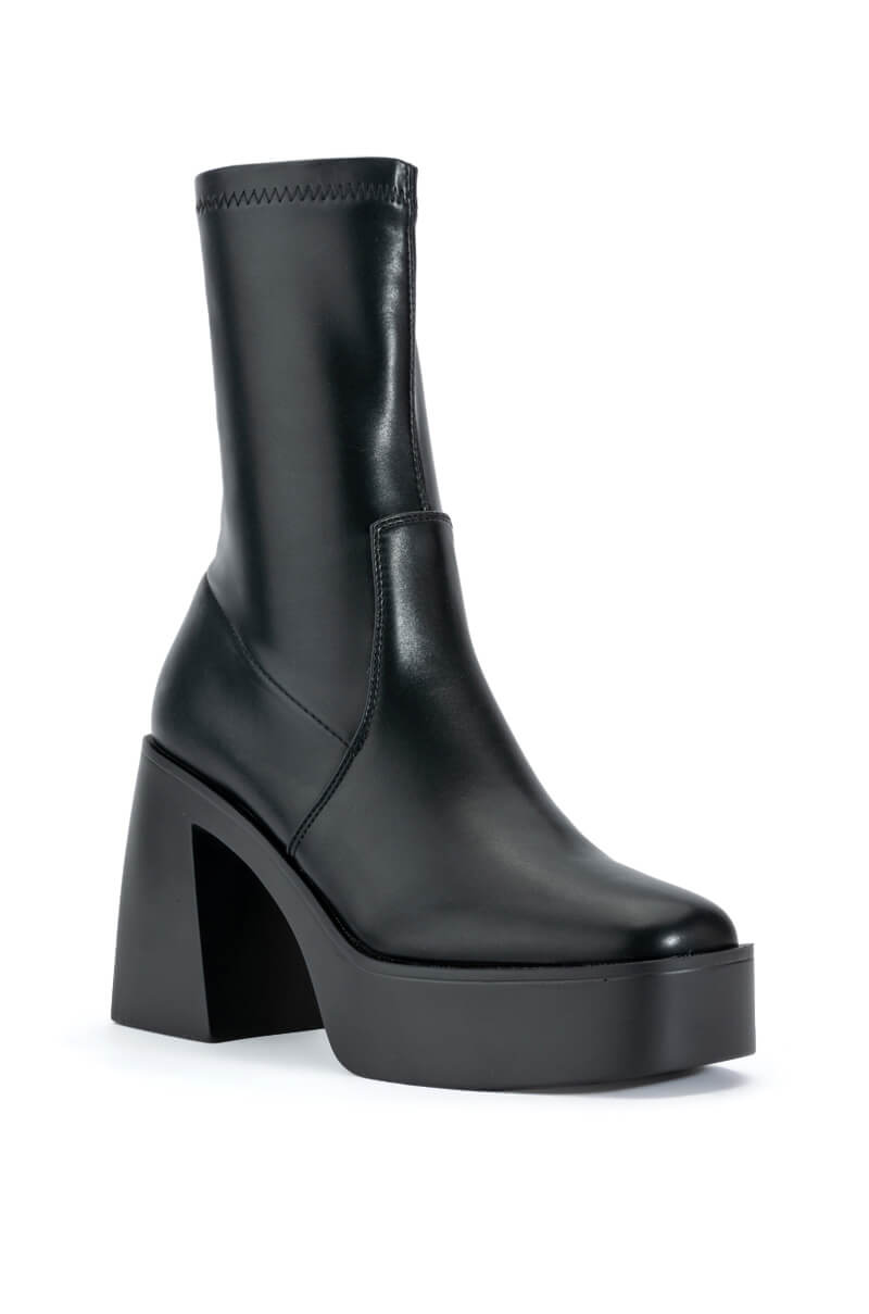 Sisoras AZALEA WANG DANIELLE CHUNKY BOOTIE WITH 4 WAY STRETCH IN BLACK STRETCH