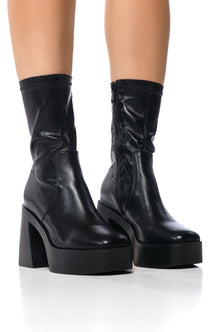 Sisoras AZALEA WANG DANIELLE CHUNKY BOOTIE WITH 4 WAY STRETCH IN BLACK STRETCH