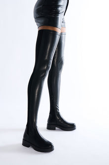 Sisoras AZALEA WANG HAYDEE BLACK OVER THE KNEE SUEDE AND PU BOOT
