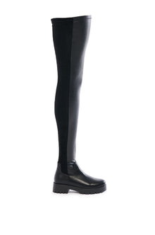 Sisoras AZALEA WANG HAYDEE BLACK OVER THE KNEE SUEDE AND PU BOOT