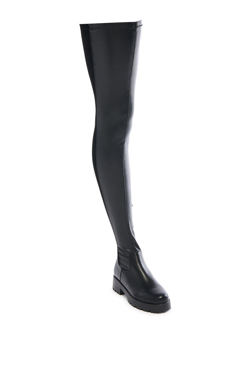 Sisoras AZALEA WANG HAYDEE BLACK OVER THE KNEE SUEDE AND PU BOOT