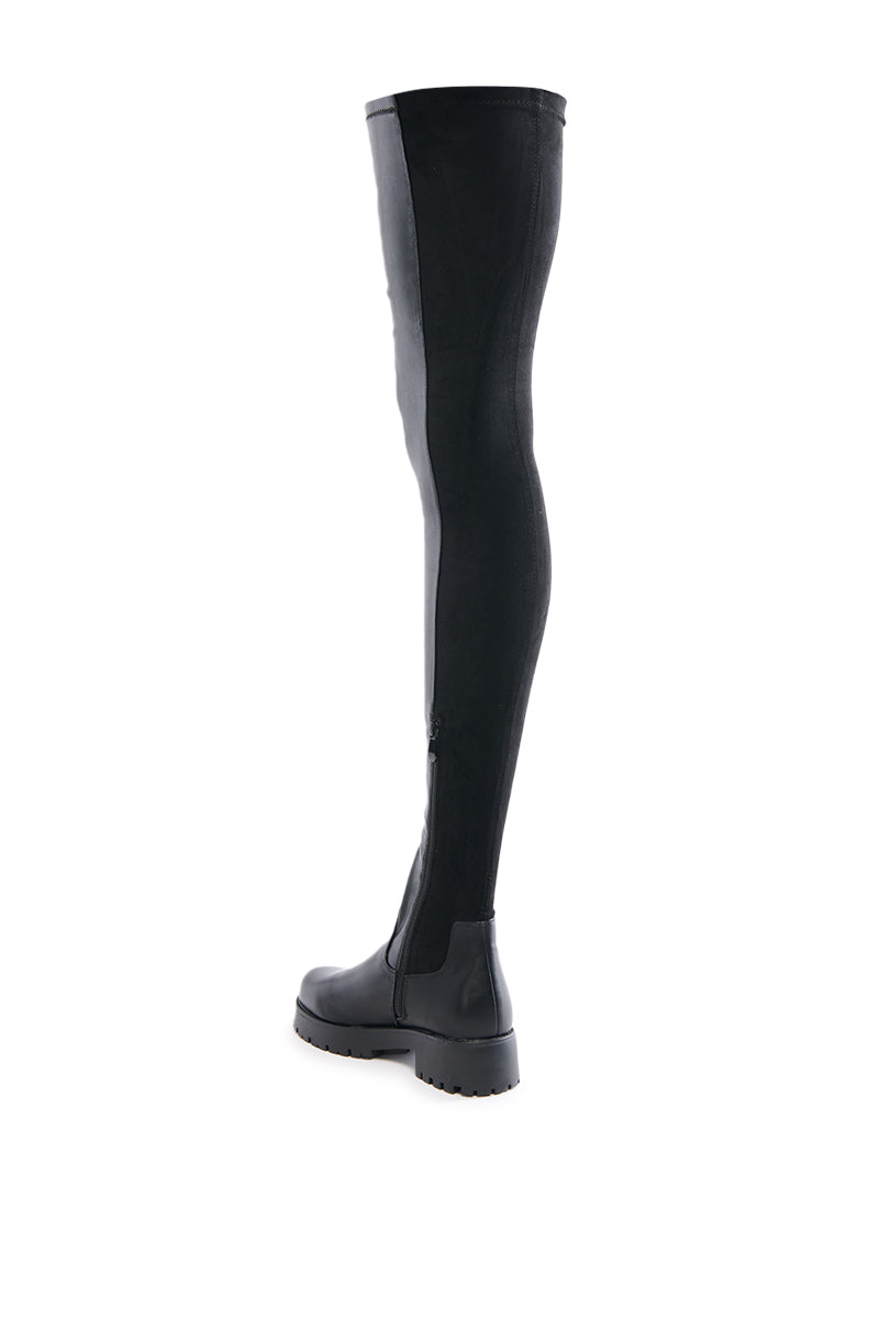 Sisoras AZALEA WANG HAYDEE BLACK OVER THE KNEE SUEDE AND PU BOOT