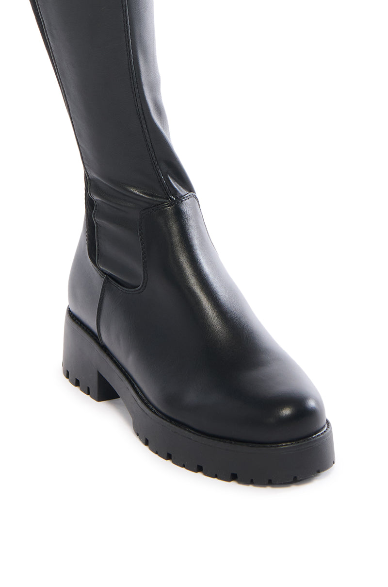 Sisoras AZALEA WANG HAYDEE BLACK OVER THE KNEE SUEDE AND PU BOOT