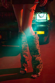 Sisoras AZALEA WANG MARIETTA FOLD OVER OPEN TOE SANDAL BOOT IN CAMO