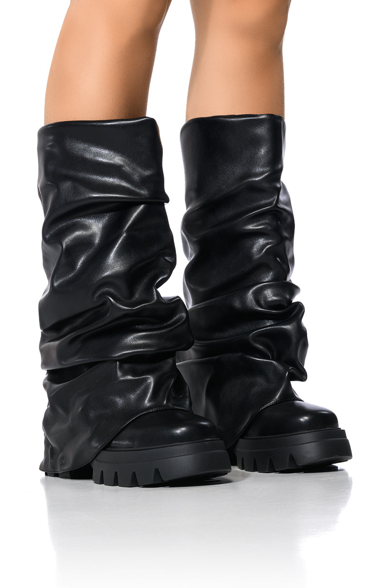 Sisoras AZALEA WANG MATE BLACK RUCHED BOOT
