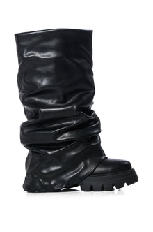 Sisoras AZALEA WANG MATE BLACK RUCHED BOOT