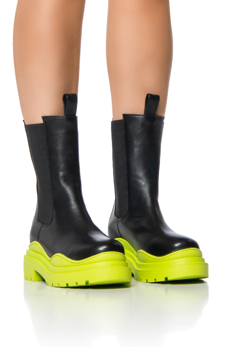 Sisoras AZALEA WANG ONLY IN MY DREAMS FLATFORM BOOTIE IN LIME