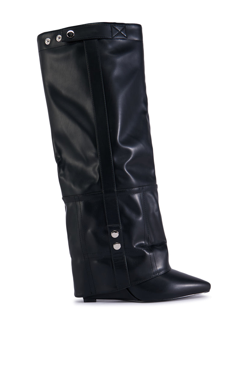 Sisoras AZALEA WANG RAILAY BLACK KNEE HIGH WEDGE BOOT