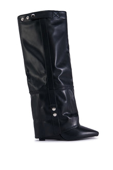 Sisoras AZALEA WANG RAILAY BLACK KNEE HIGH WEDGE BOOT