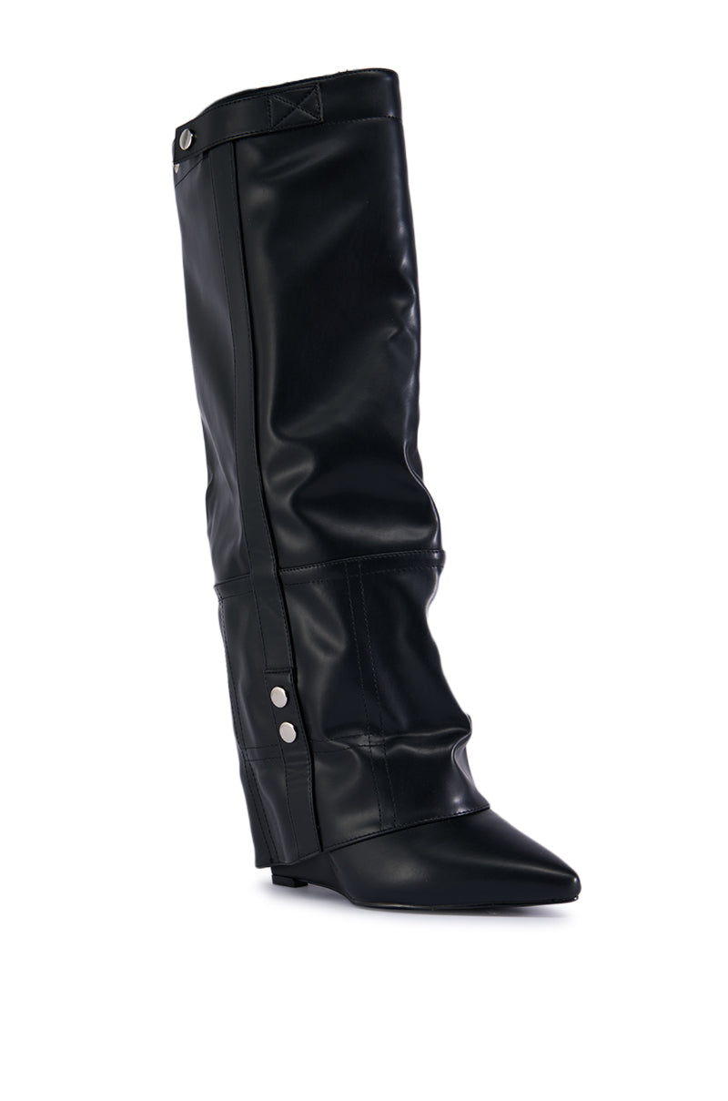 Sisoras AZALEA WANG RAILAY BLACK KNEE HIGH WEDGE BOOT