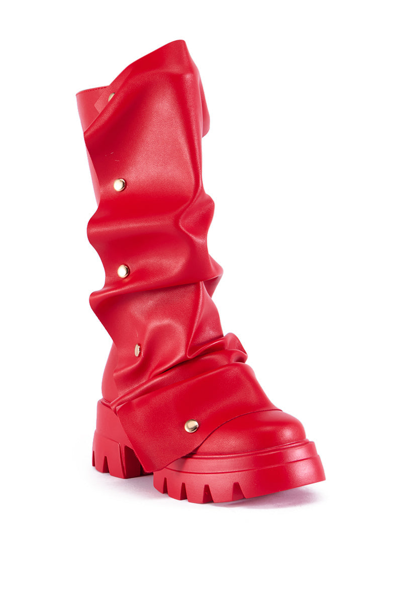 Sisoras AZALEA WANG SYBEL BUTTON FLAT BOOTIE IN RED