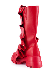 Sisoras AZALEA WANG SYBEL BUTTON FLAT BOOTIE IN RED