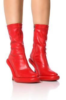 Sisoras AZALEA WANG TARROW STILETTO PU BOOTIE IN RED