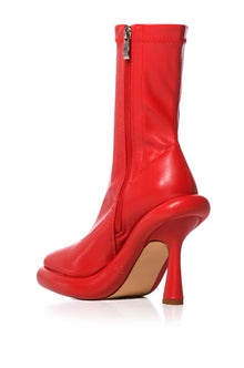 Sisoras AZALEA WANG TARROW STILETTO PU BOOTIE IN RED