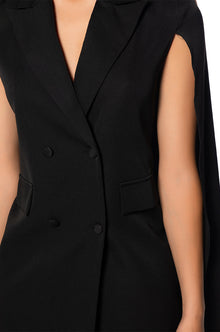 BLAZER CAPE IN BLACK