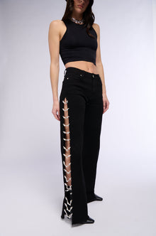 Sisoras COVERED IN DIAMONDS RELAXED JEANS IN BLACK