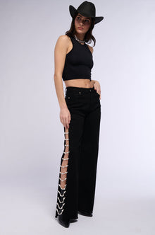 Sisoras COVERED IN DIAMONDS RELAXED JEANS IN BLACK