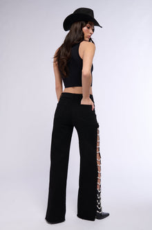 Sisoras COVERED IN DIAMONDS RELAXED JEANS IN BLACK