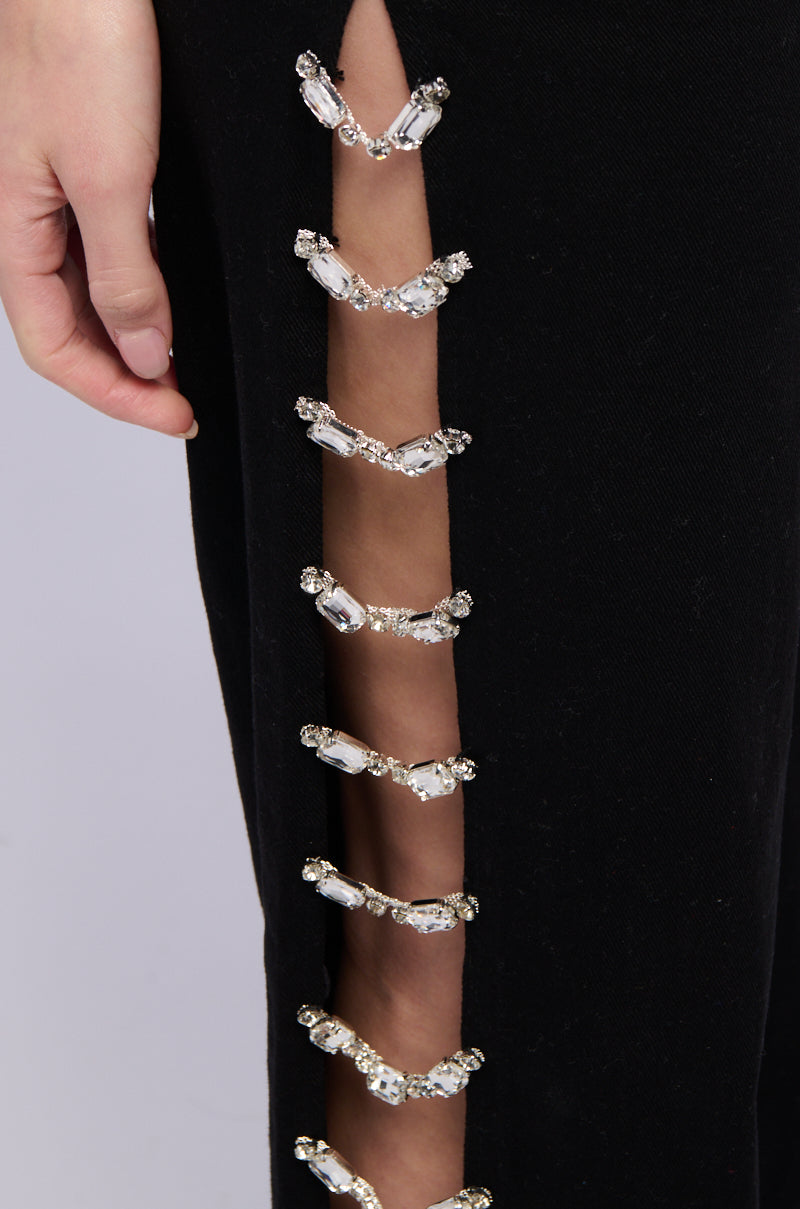 Sisoras COVERED IN DIAMONDS RELAXED JEANS IN BLACK