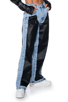 Sisoras DREAM ON COATED DENIM MID RISE STRAIGHT LEG JEANS