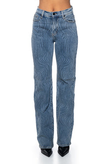Sisoras EFFORTLESS GLAM RHINESTONE STRAIGHT LEG JEAN