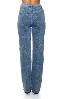 Sisoras EFFORTLESS GLAM RHINESTONE STRAIGHT LEG JEAN