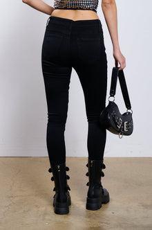 FLEX-FIT HIGH WAISTED SUPER STRETCHY SKINNY JEANS IN BLACK
