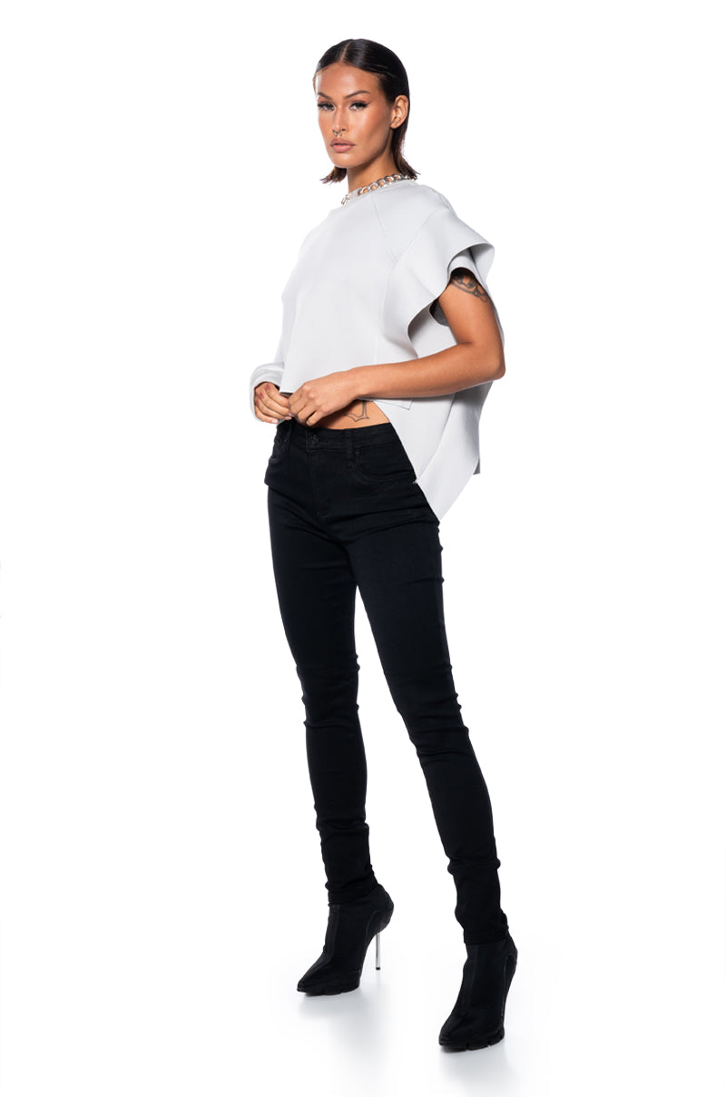 FLEX-FIT HIGH WAISTED SUPER STRETCHY SKINNY JEANS IN BLACK
