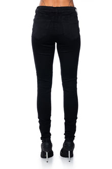 FLEX-FIT HIGH WAISTED SUPER STRETCHY SKINNY JEANS IN BLACK