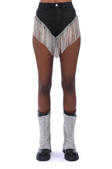 GONNA LOVE ME WATERFALL RHINESTONE DENIM SHORT