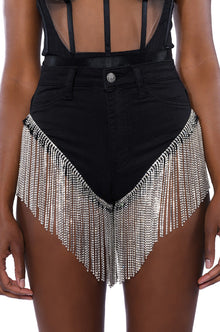 GONNA LOVE ME WATERFALL RHINESTONE DENIM SHORT