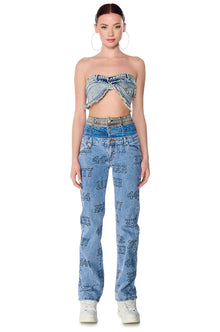 Sisoras LUCKY NUMBER TRIPLE WAISTBAND STRAIGHT LEG JEANS