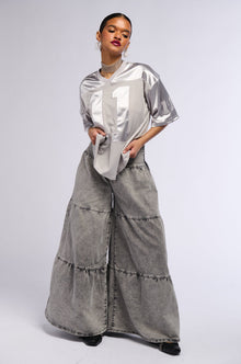 NIKIA TIERED WIDE LEG DENIM JEAN