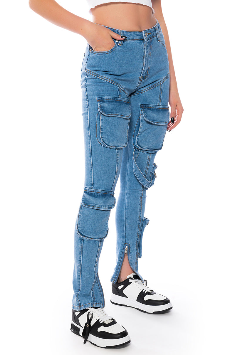 Sisoras ONE STEP AT A TIME SKINNY CARGO JEANS