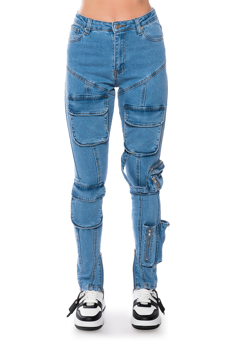 Sisoras ONE STEP AT A TIME SKINNY CARGO JEANS